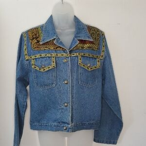 Embroidered Blue Denim Jacket